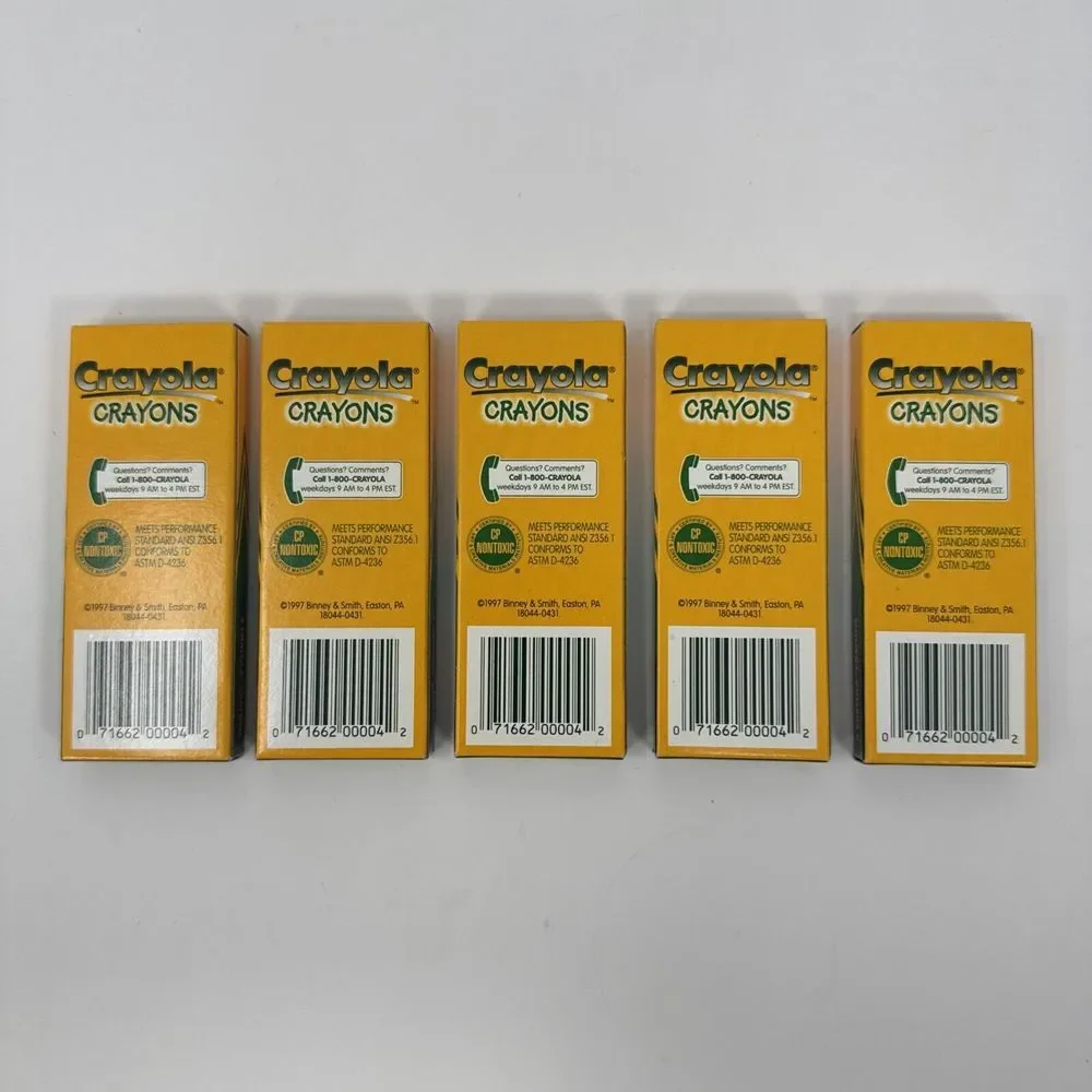 Vintage Crayola Crayons Binney Smith Box 1997 NOS - Lot of‎ 5 Packs (20 Crayons)
